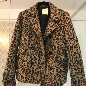 Pins & Needles Leopard Print Peacoat size S
